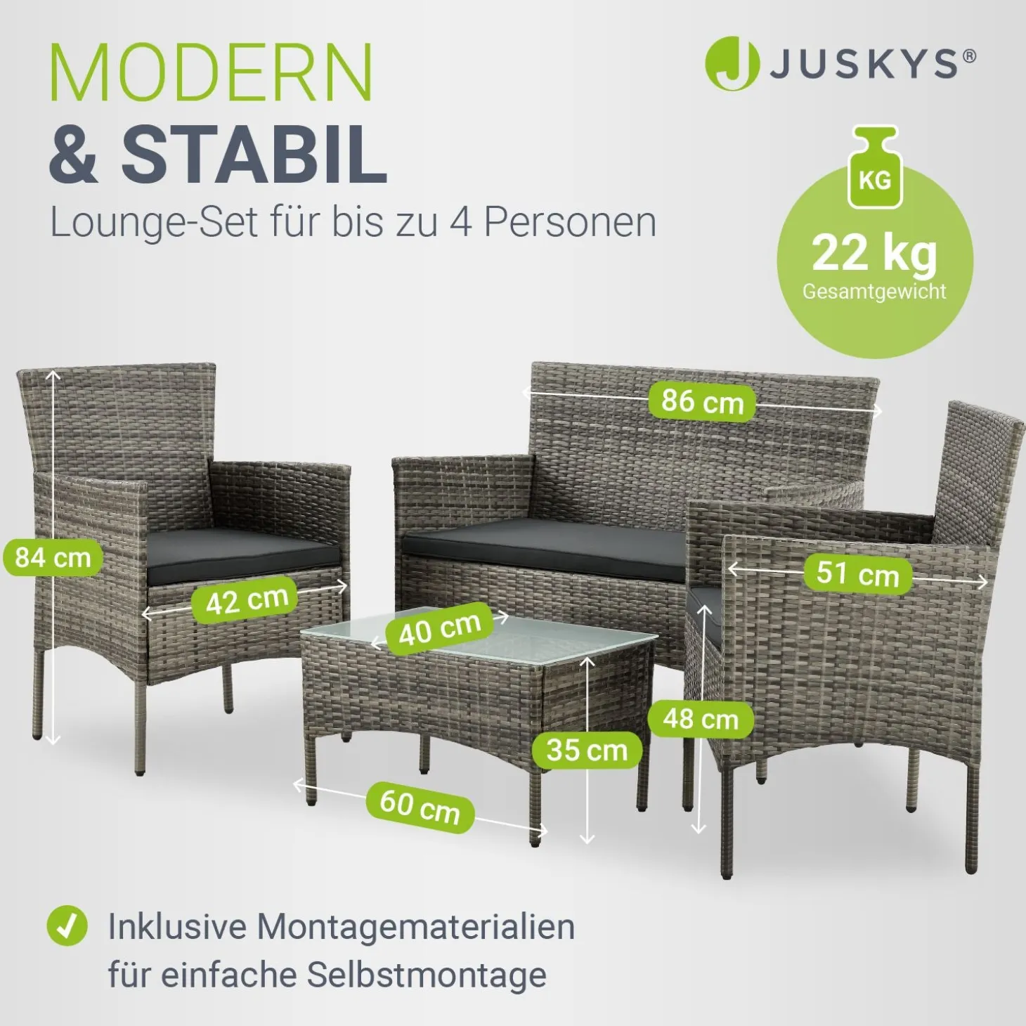 Polyrattan Sitzgruppe Fort Myers