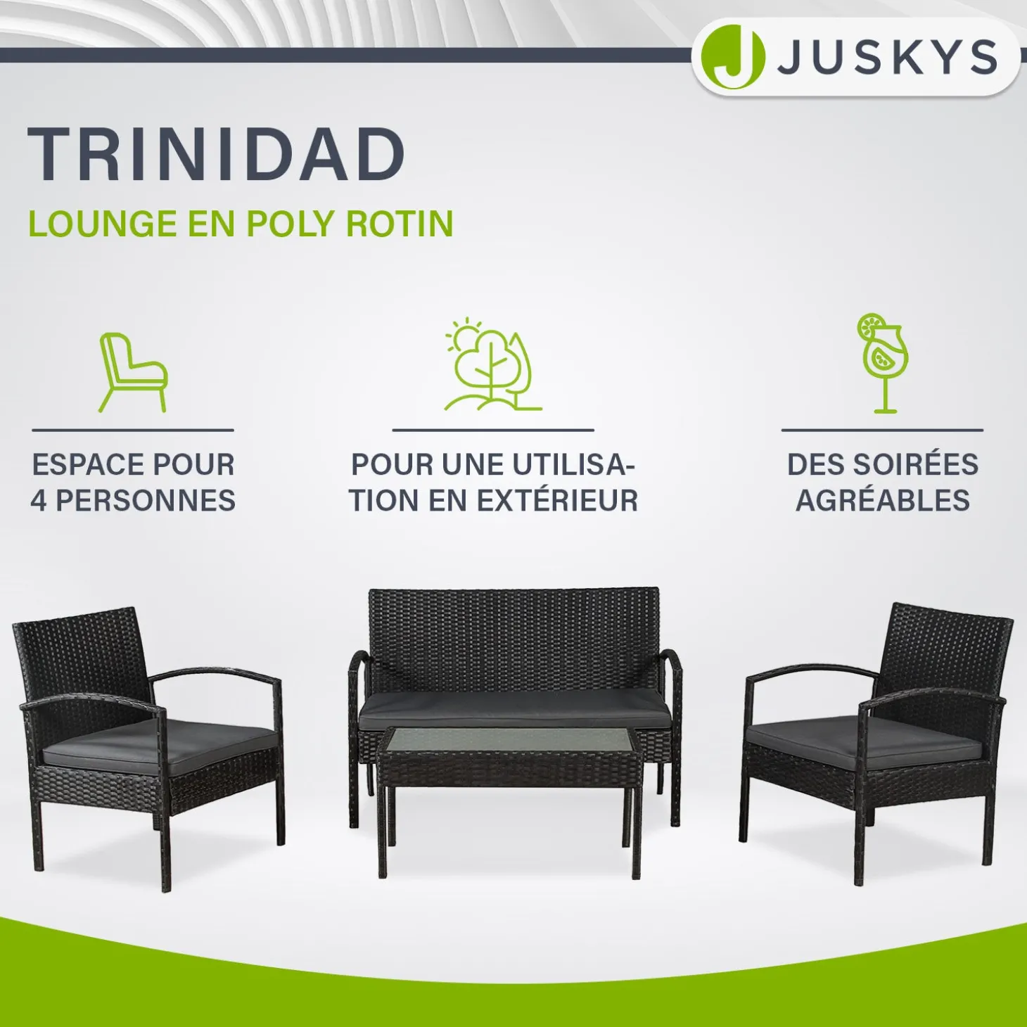Polyrattan Sitzgruppe Trinidad