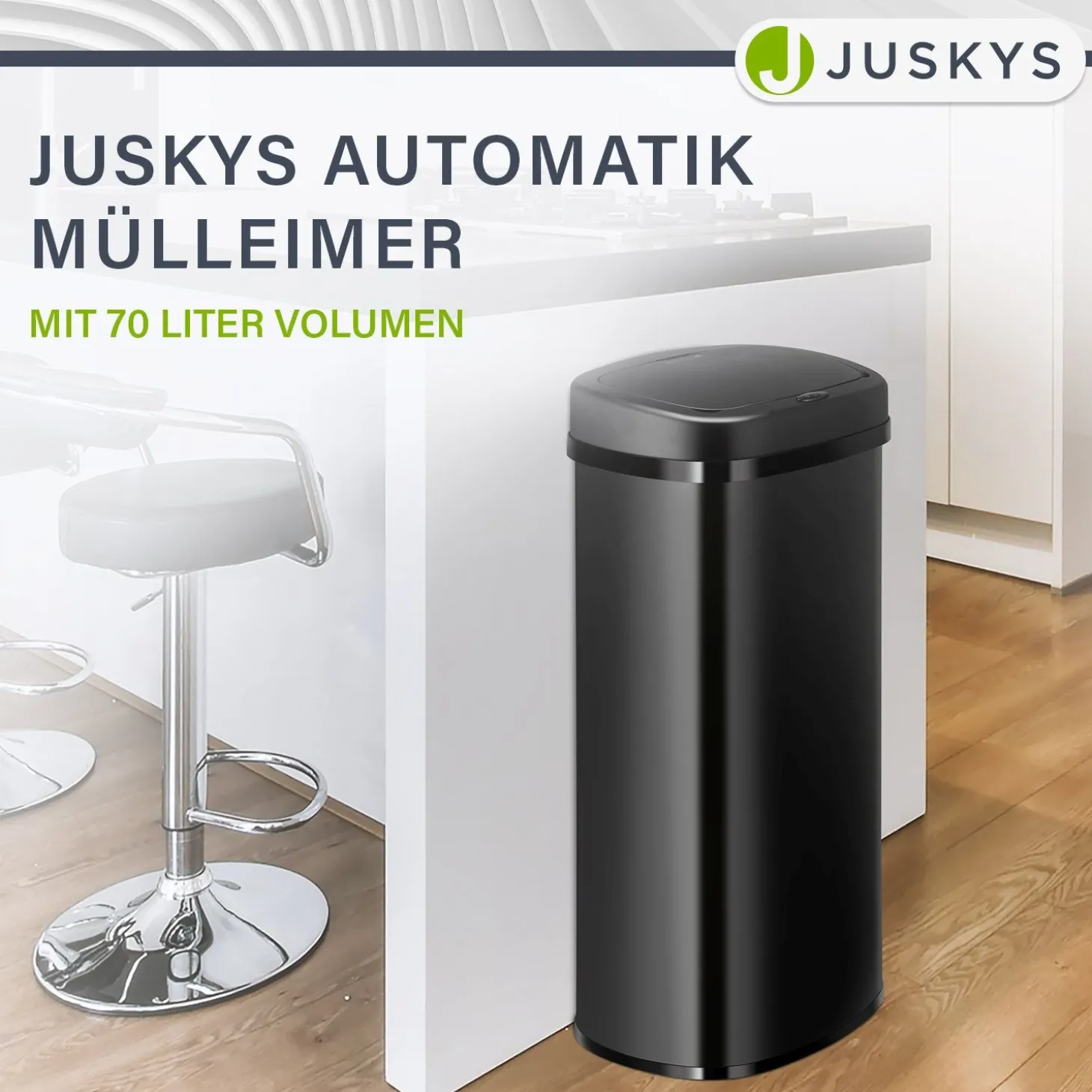 Rechteckiger Mülleimer mit Sensor