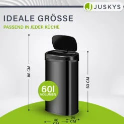 Rechteckiger Mülleimer mit Sensor