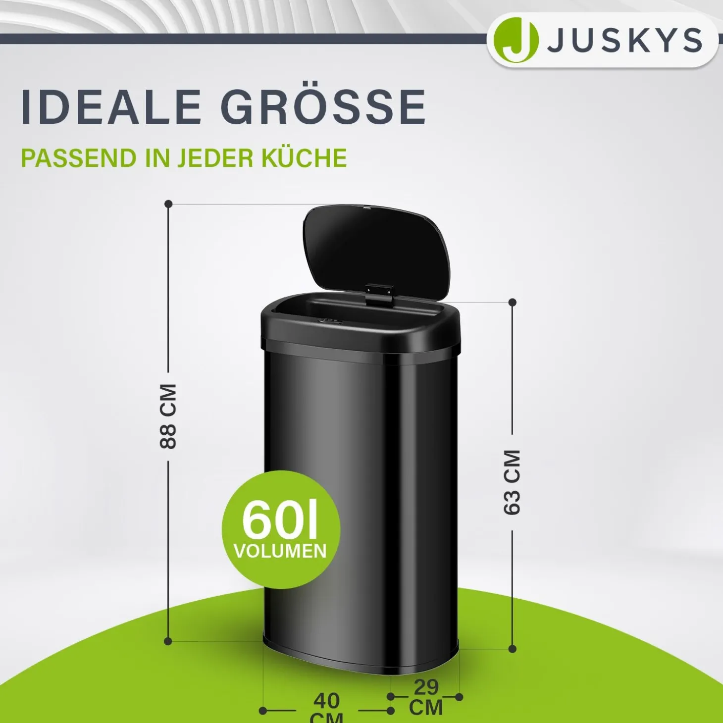Rechteckiger Mülleimer mit Sensor