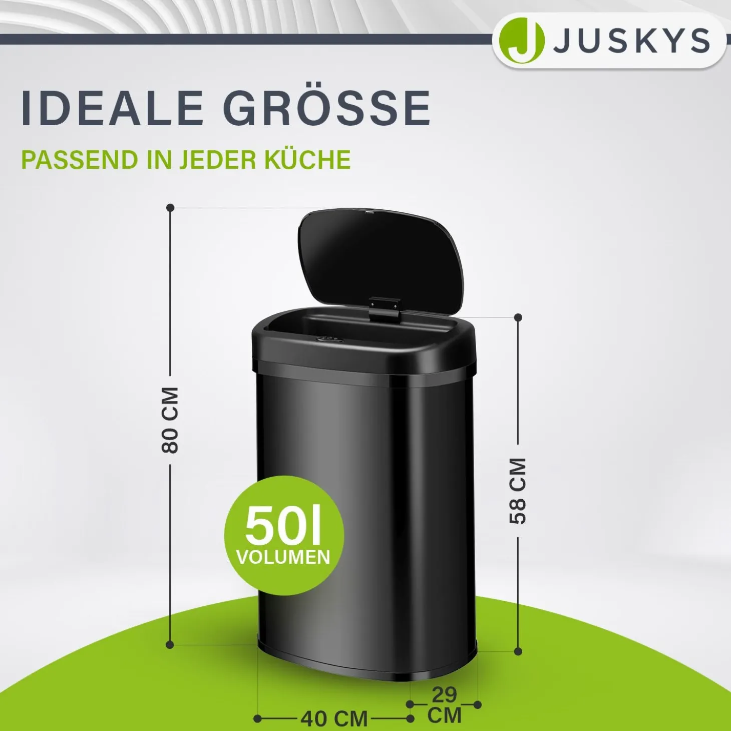 Rechteckiger Mülleimer mit Sensor