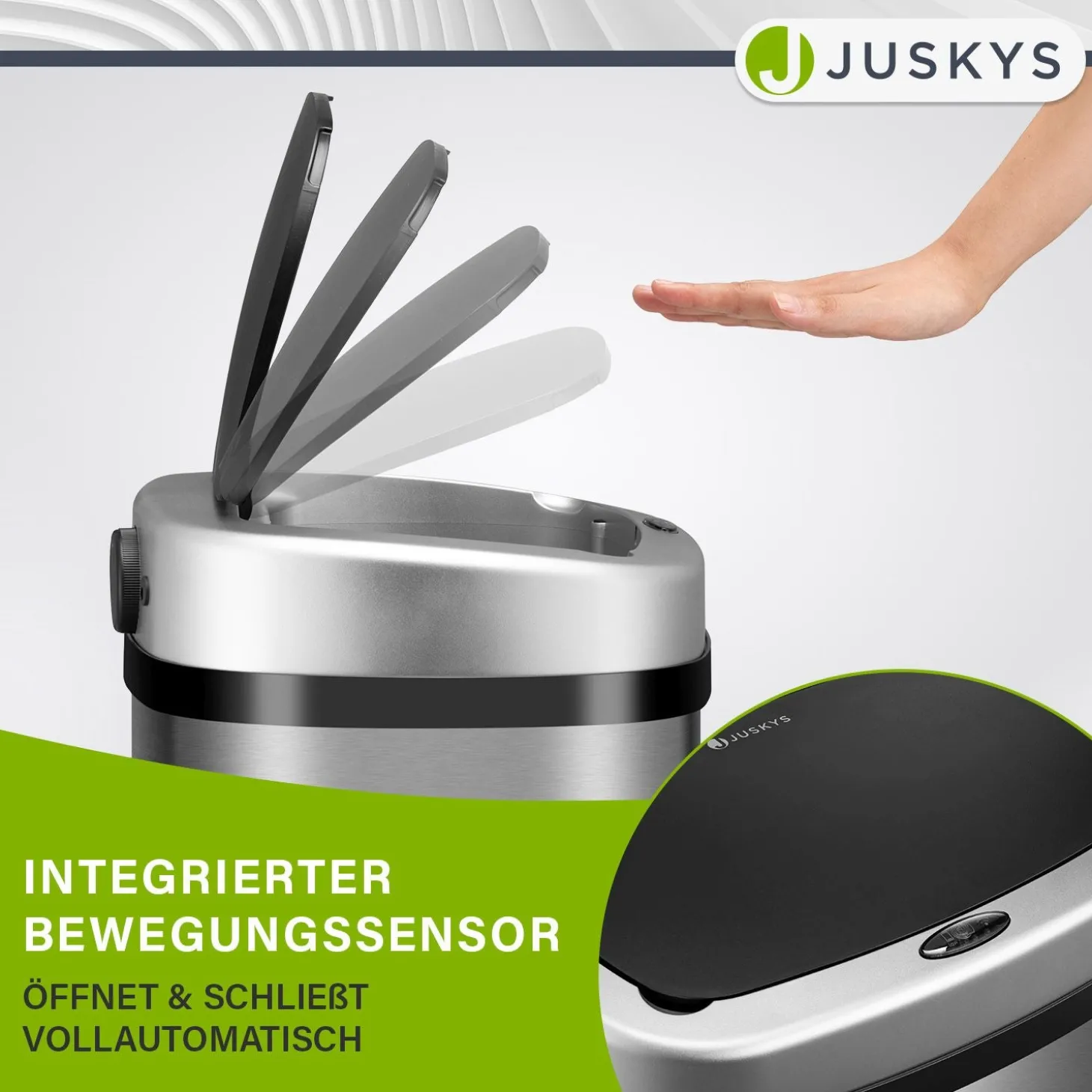 Rechteckiger Mülleimer mit Sensor