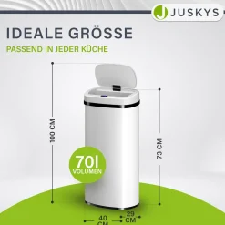 Rechteckiger Mülleimer mit Sensor