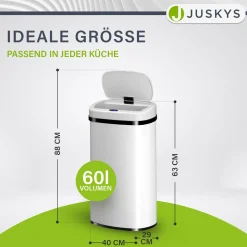 Rechteckiger Mülleimer mit Sensor
