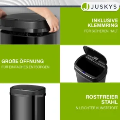 Rechteckiger Mülleimer mit Sensor