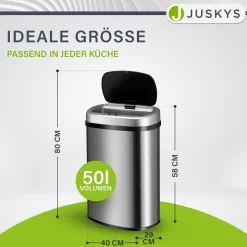 Rechteckiger Mülleimer mit Sensor