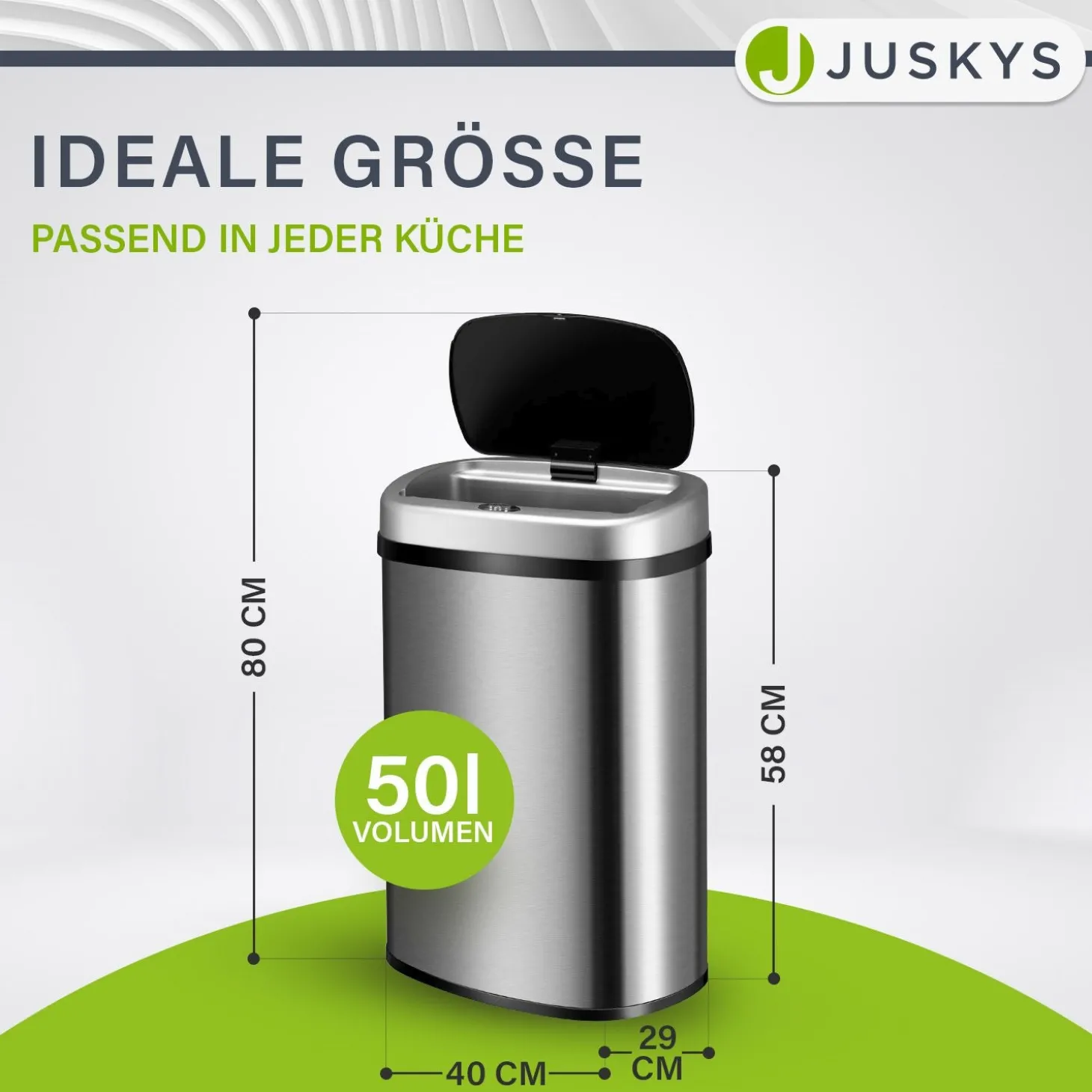 Rechteckiger Mülleimer mit Sensor