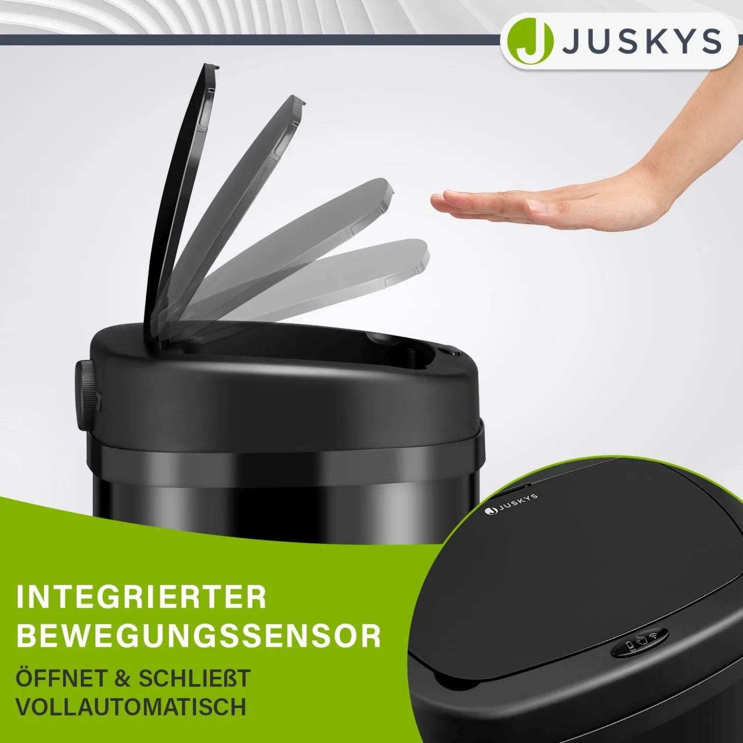 Rechteckiger Mülleimer mit Sensor