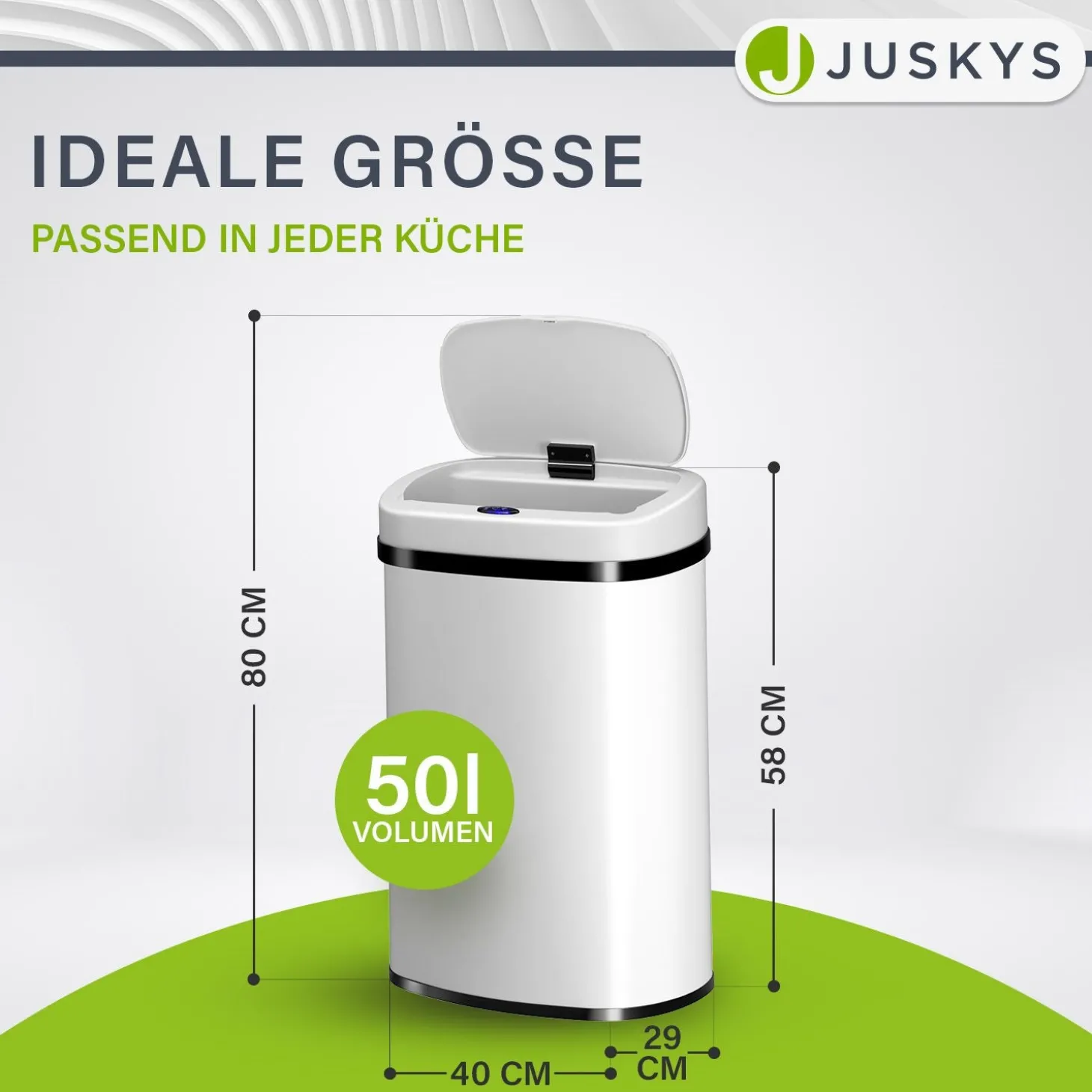 Rechteckiger Mülleimer mit Sensor