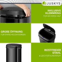 Rechteckiger Mülleimer mit Sensor