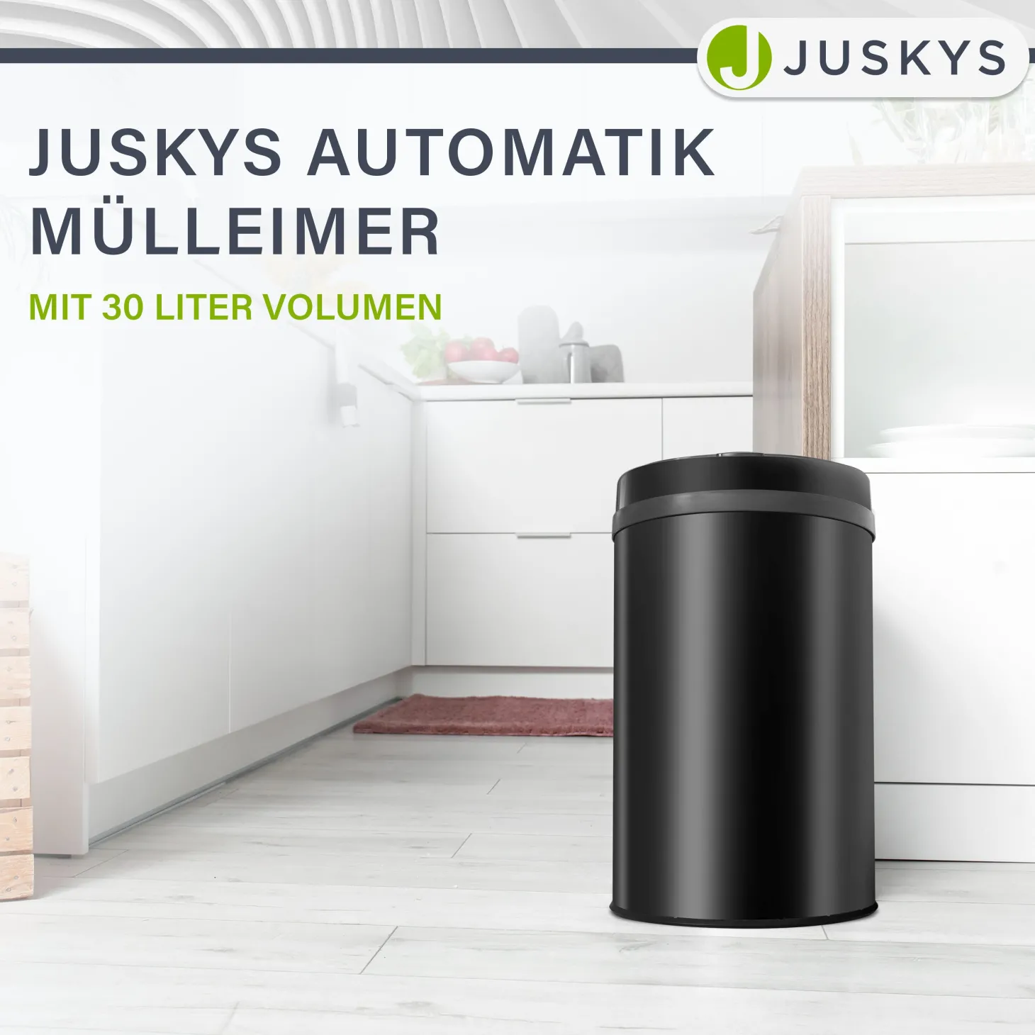 Runder Mülleimer mit Sensor