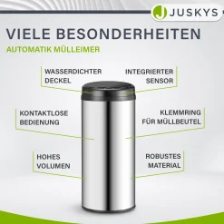 Runder Mülleimer mit Sensor