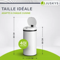 Runder Mülleimer mit Sensor