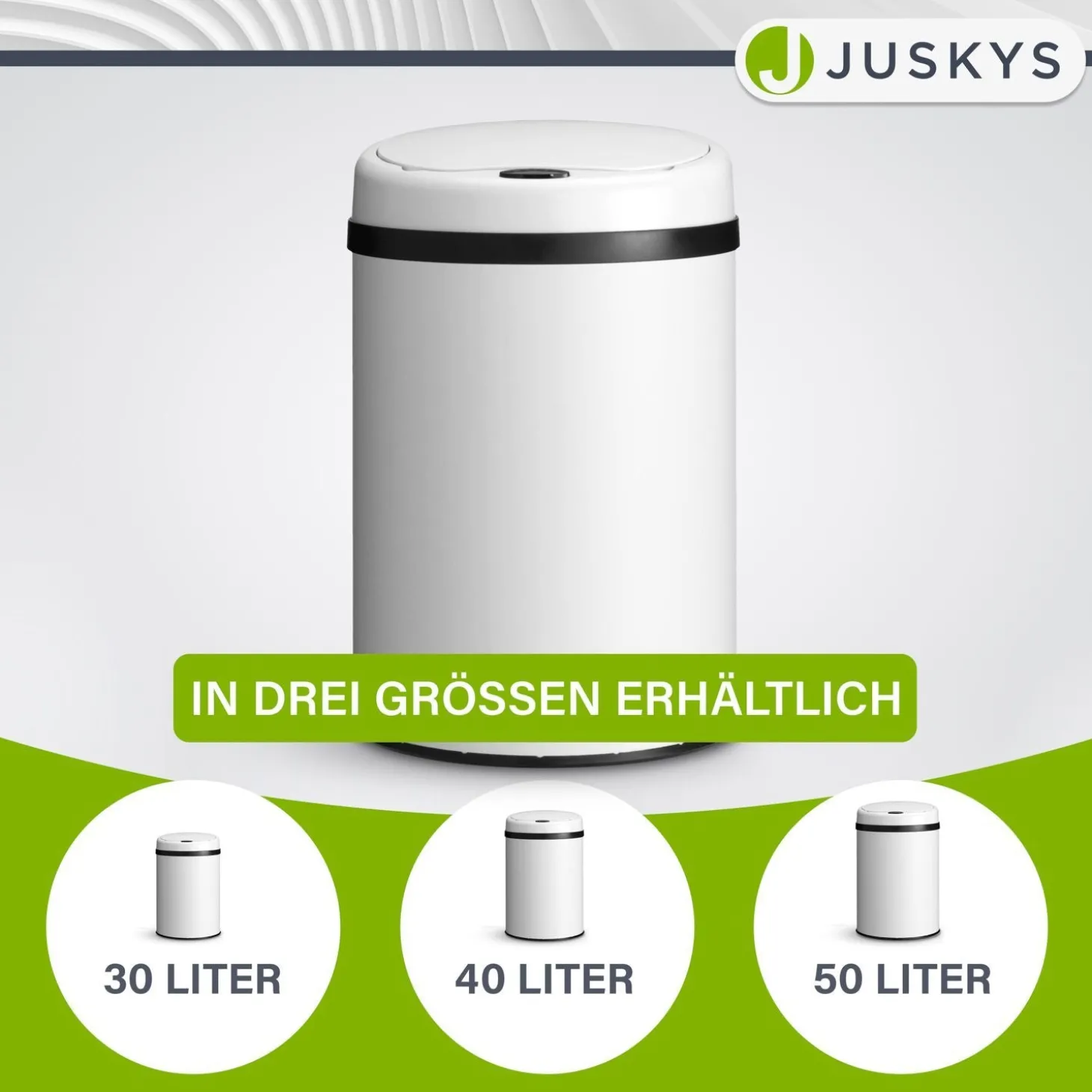 Runder Mülleimer mit Sensor