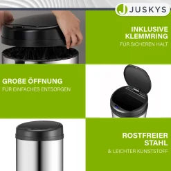Runder Mülleimer mit Sensor
