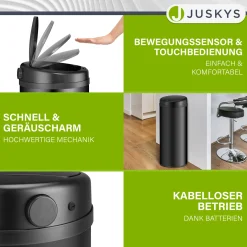 Runder Mülleimer mit Sensor