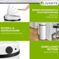 Runder Mülleimer mit Sensor
