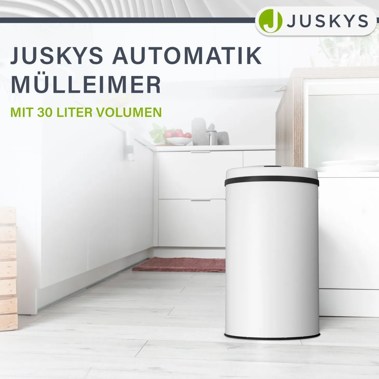 Runder Mülleimer mit Sensor