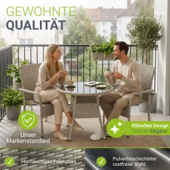 Runder Polyrattan Gartentisch Yoro