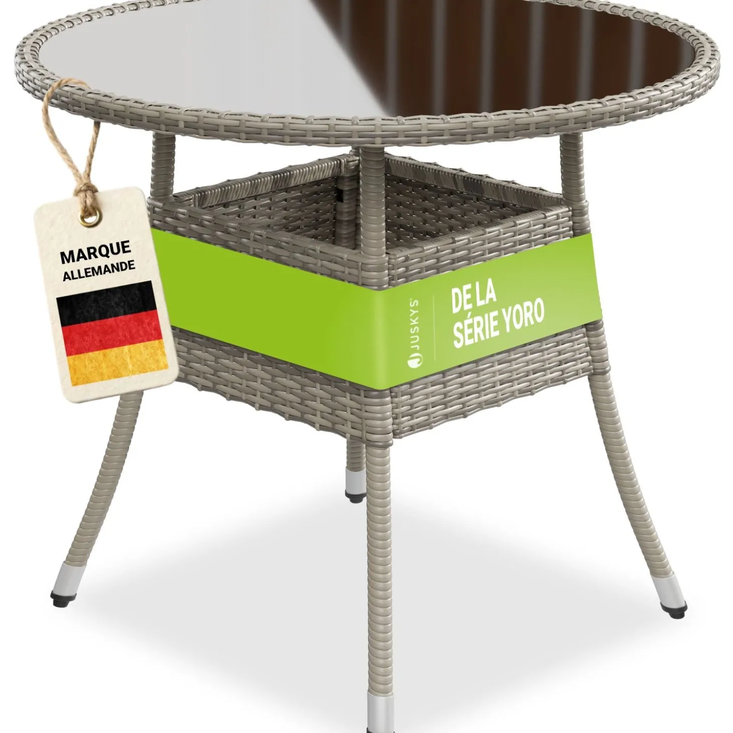 Runder Polyrattan Gartentisch Yoro