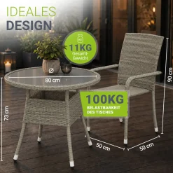 Runder Polyrattan Gartentisch Yoro