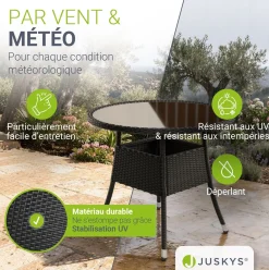 Runder Polyrattan Gartentisch Yoro