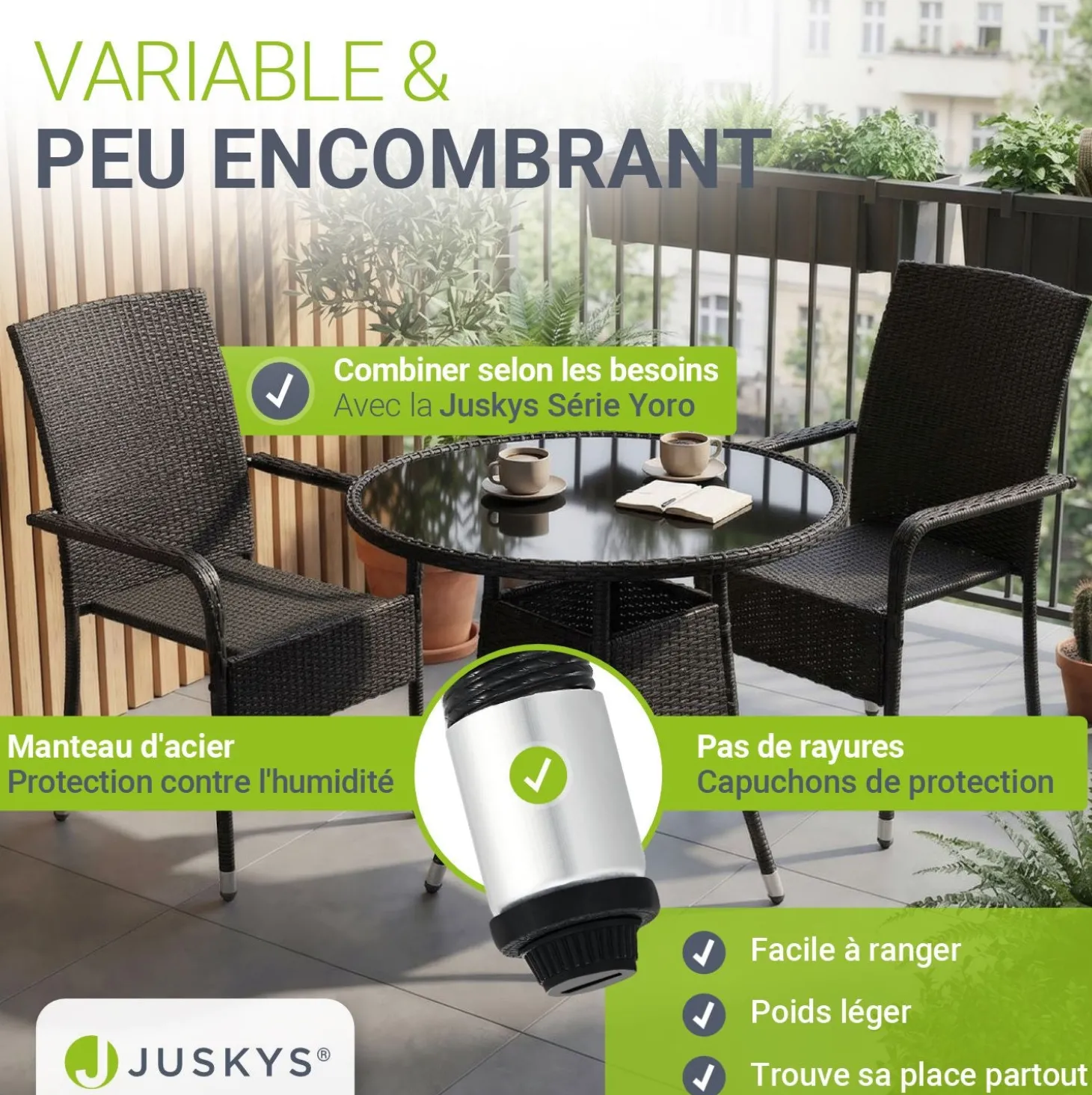 Runder Polyrattan Gartentisch Yoro