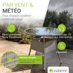 Runder Polyrattan Gartentisch Yoro