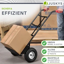 Sackkarre Basic in schwarz mit roten Griffen klappbar