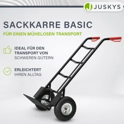 Sackkarre Basic in schwarz mit roten Griffen klappbar