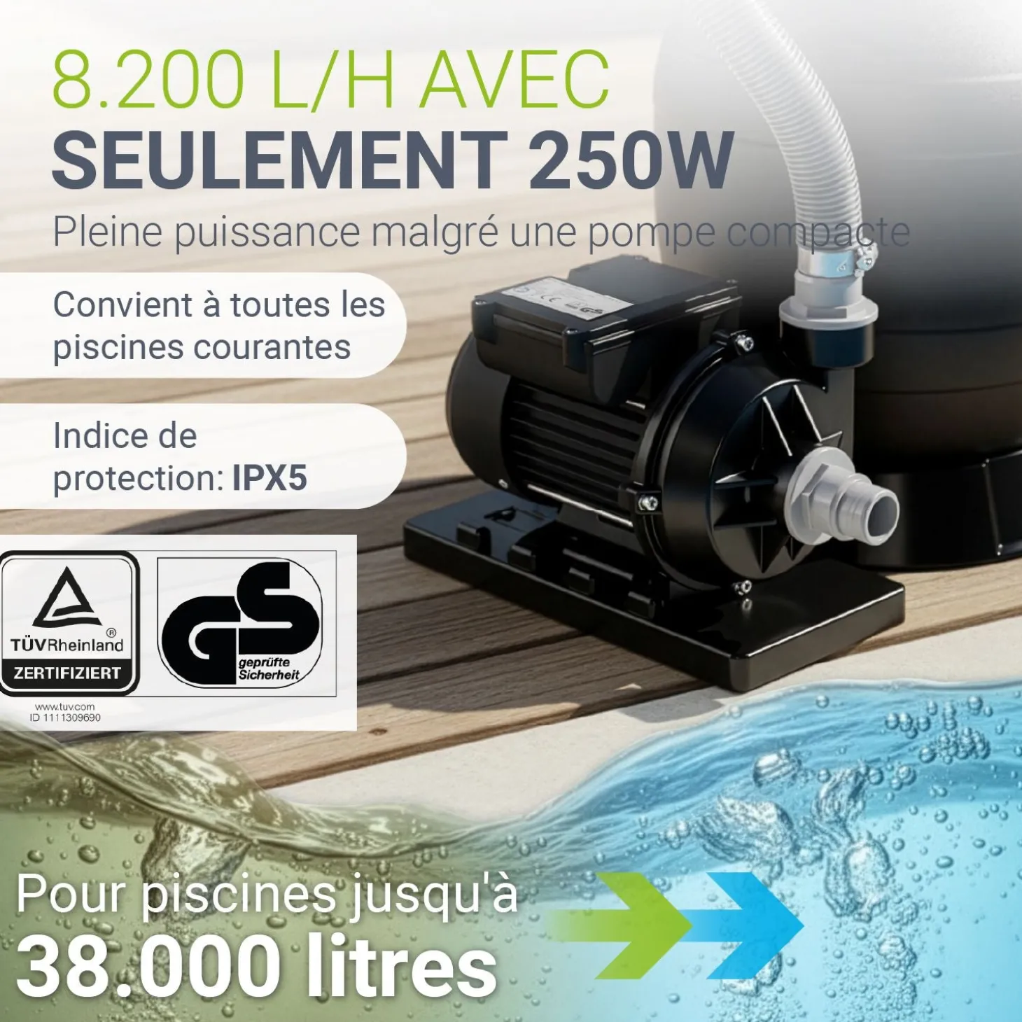 Sandfilteranlage für Pools bis 47m³