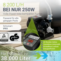 Sandfilteranlage für Pools bis 47m³