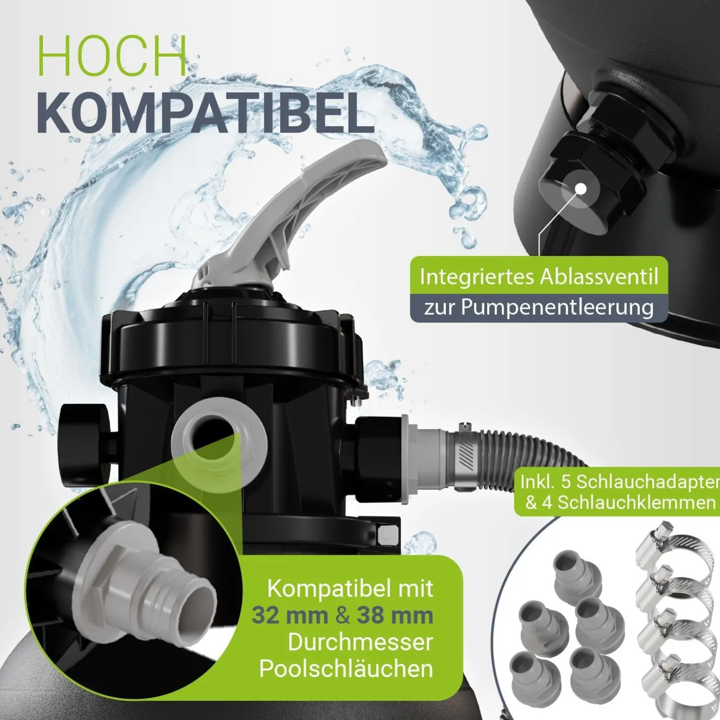Sandfilteranlage für Pools bis 47m³