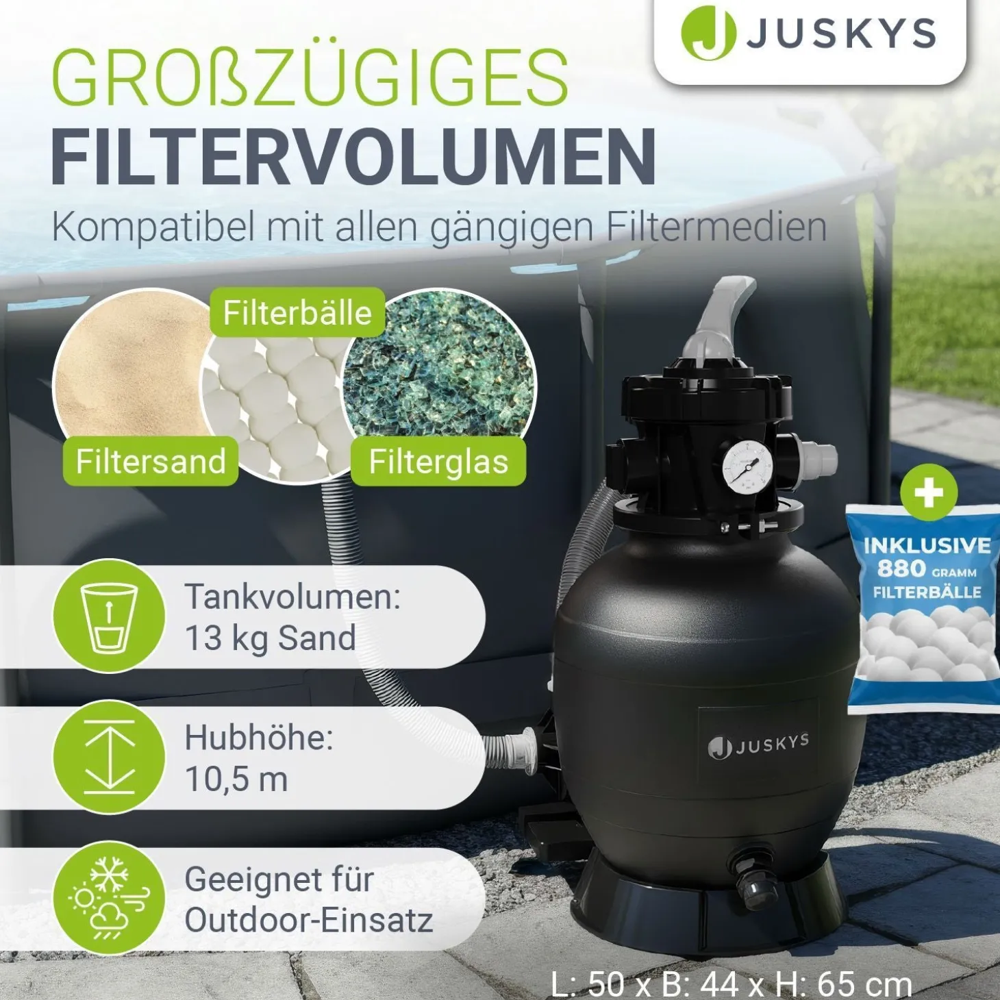 Sandfilteranlage für Pools bis 47m³