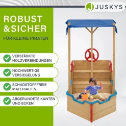 Sandkasten Käpt’n Pit - Piratenschiff Boot aus Holz