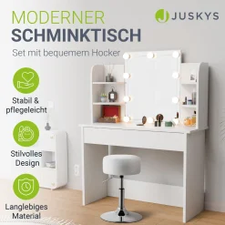 Schminktisch Bella mit Hocker Tonia