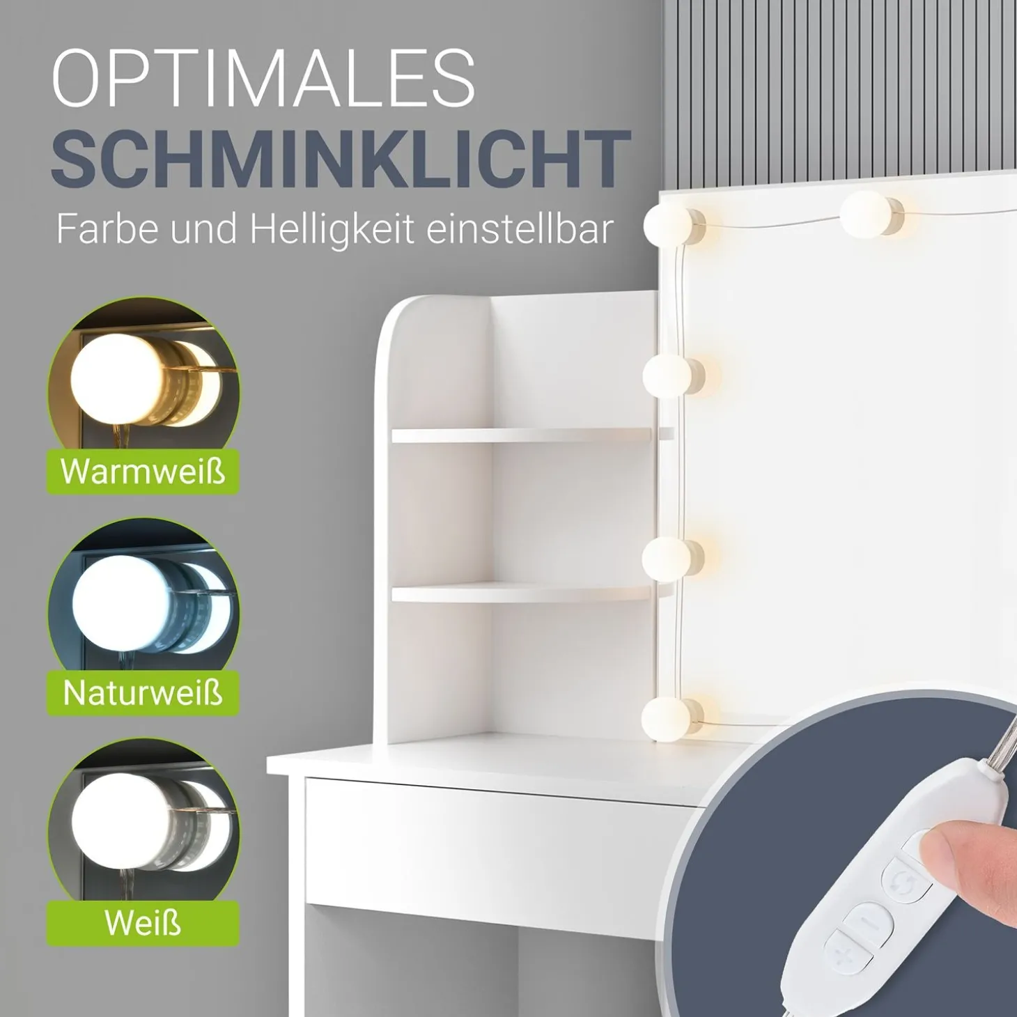 Schminktisch Bella mit LED Beleuchtung