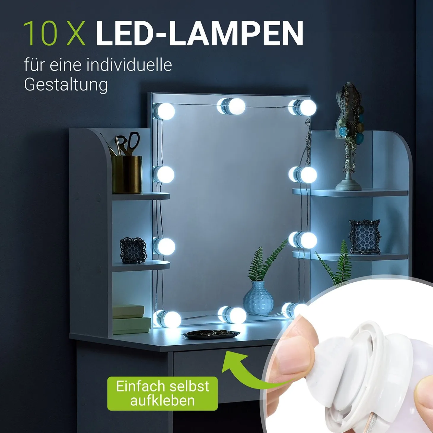 Schminktisch Bella mit LED Beleuchtung