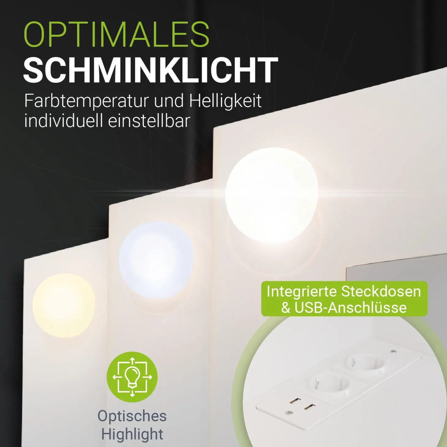 Schminktisch mit Spiegel Malia