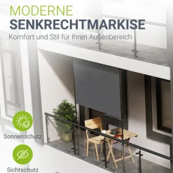 Senkrechtmarkise Barbados 100 x 310 cm - grau