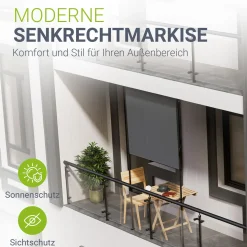 Senkrechtmarkise Barbados 100 x 310 cm - grau