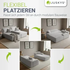 Sofa Coredo mit Cord Bezug & Dekokissen