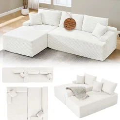 Sofa Coredo mit Cord Bezug & Dekokissen