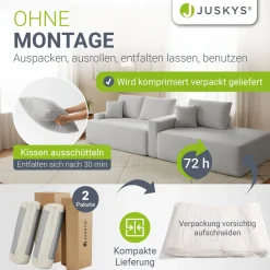 Sofa Coredo mit Cord Bezug & Dekokissen