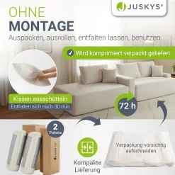 Sofa Coredo mit Cord Bezug & Dekokissen