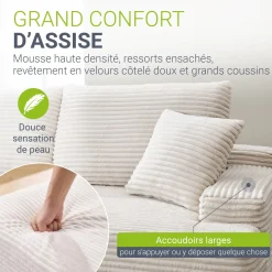Sofa Coredo mit Cord Bezug & Dekokissen