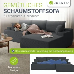 Sofa Coredo mit Cord Bezug & Dekokissen