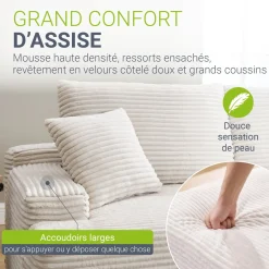 Sofa Coredo mit Cord Bezug & Dekokissen