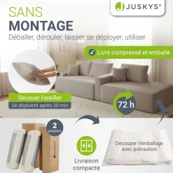 Sofa Coredo mit Cord Bezug & Dekokissen